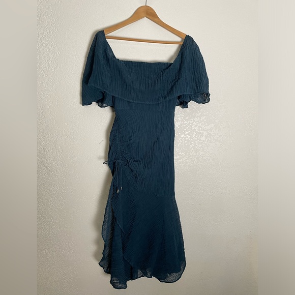 NWT C/MEO Collective Sacrifices Midi Dress in Emerald Size S - Picture 2 of 8